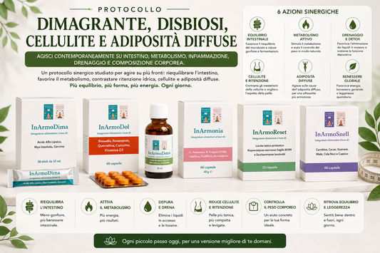 Protocollo Dimagrante, Disbiosi, Cellulite e Adiposità diffuse