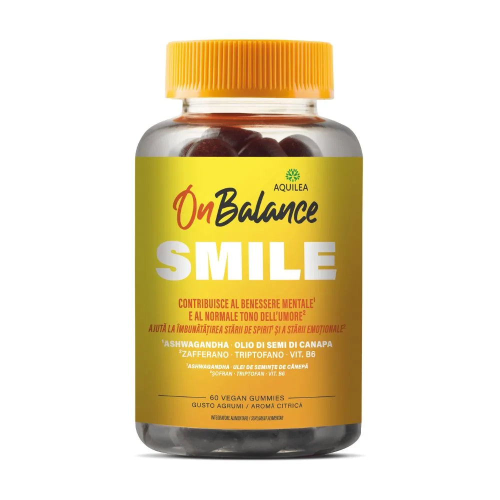 On Balance - Smile Integratore Benessere Mentale e Tono dell'Umore, 60 Gummies